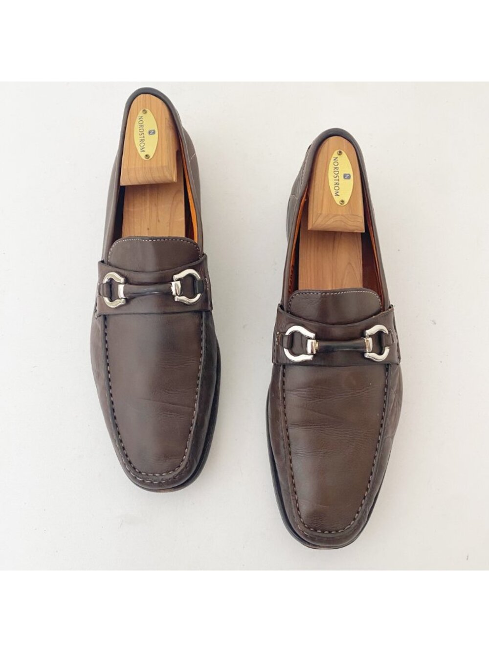 Santoni Italy Loafers Shoes Horsebit Brown